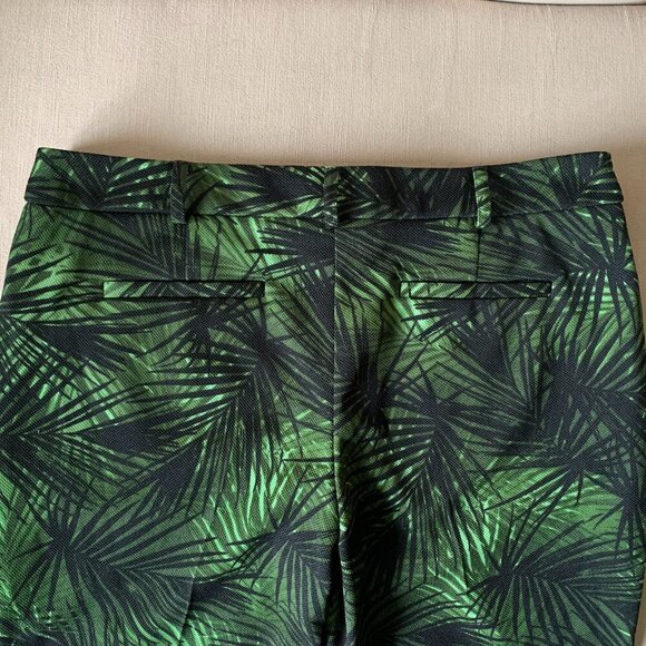 Dorothy Perkins Green Black Leaf Print Slim Trouser Dress Pants Resort Corpcore - Picture 6 of 16